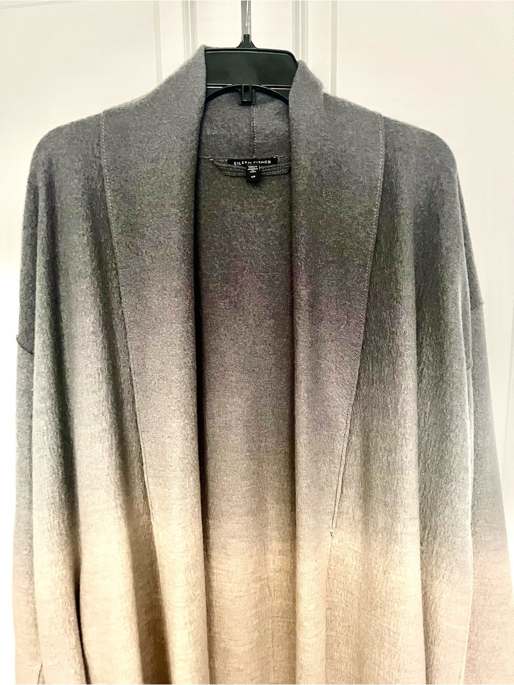 Eileen Fisher Ombre Boiled Wool Open Coat, Size Small - Picture 11 of 14